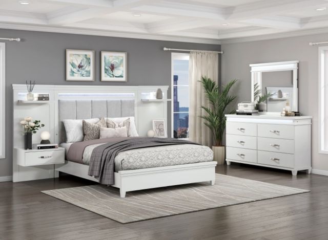 Homelegance® Kidman Gray/White Queen Panel Bed-1
