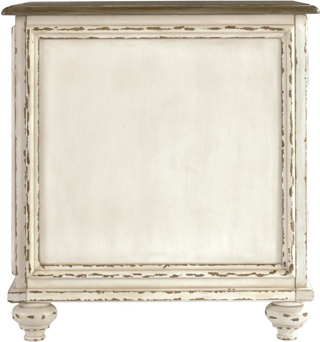 Signature Design by Ashley® Realyn Brown Cabinet Door Chairside End Table with Antique White Base-3