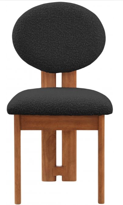 Meridian Furniture Napa Black/Walnut Boucle Upholstered Dining Chair-1
