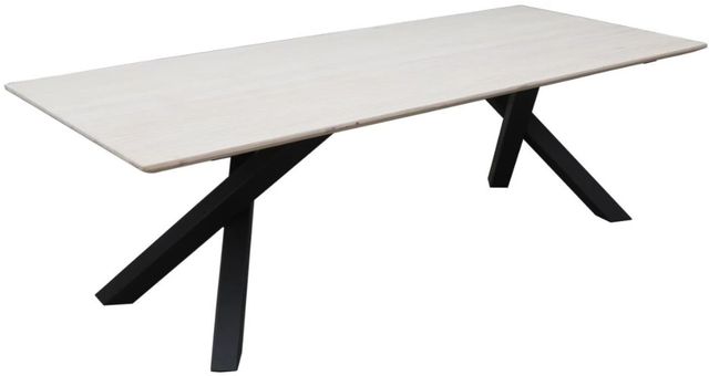 Nest Home Collections Julian Bleached White Rectangular Dining Table with Iron Base-0
