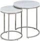 ACME Furniture Zaidee White Nesting Table with Nickel Base-0