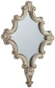 A & B Home Distressed White Artistic Diamond Mirror-0