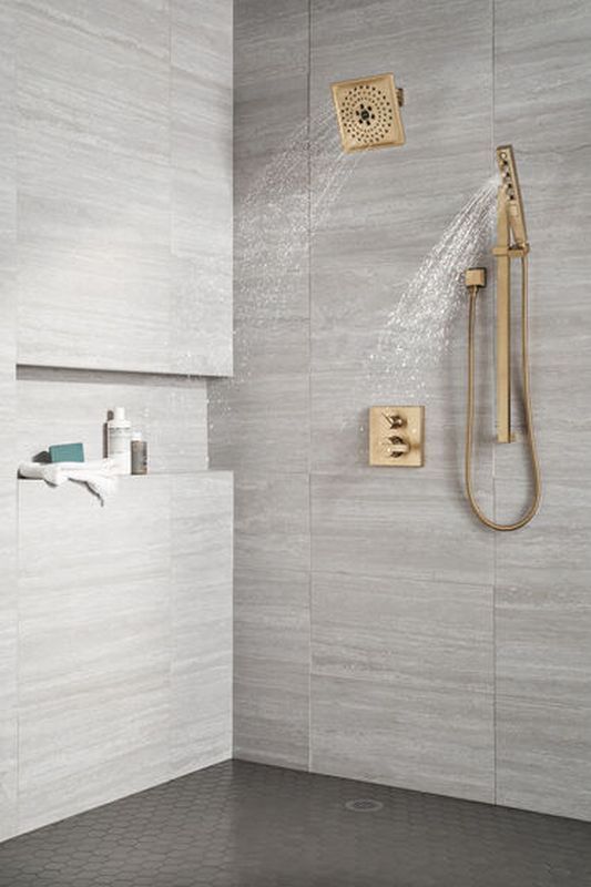 Delta Ara® Angular Modern Monitor® 14 Series Champagne Bronze Valve Trim with 3-Setting Integrated Diverter-4