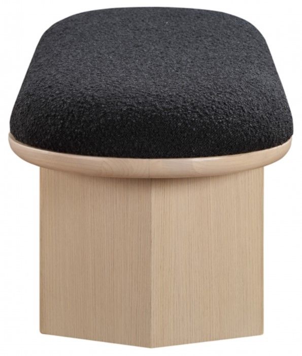 Meridian Furniture Wilshire Black/Natural Upholstered Bench-2