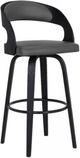 Armen Living Shelly Black Brushed/Gray Counter Stool-0