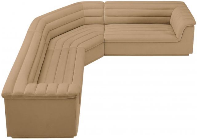 Meridian Furniture Cascade 3-Piece Camel Velvet Sectional-2