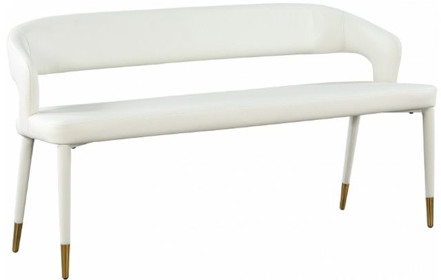 Meridian Furniture Destiny White Vegan Leather Bench-0