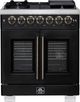 FORNO® Capriasca Series Alta Qualita 30" Black Pro Style Dual Fuel Range-0