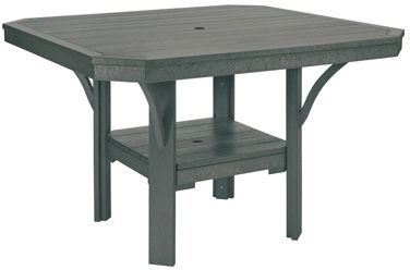 C R Plastics Slate Grey Square Dining Table-0