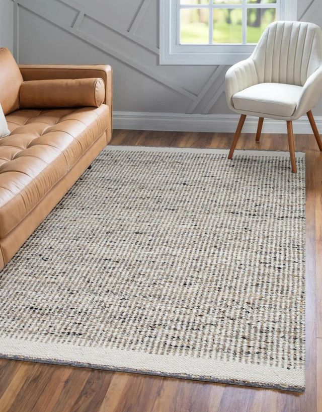 KAS Rugs Darcy Ivory Taupe 5'x8' Area Rug-4
