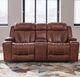Liberty Furniture Caswell Nature Chestnut Leather Power Reclining Loveseat with Console-2