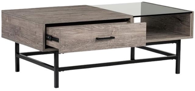 Magnussen Home® Fenwick Whitetail Brown Lift Top Cocktail Table with Matte Black Base-2