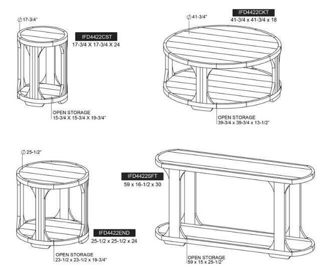 International Furniture Direct Balam Stained Dark Chairside Table-2