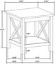 Coaster® Skyview White Square End Table with Shelf-4
