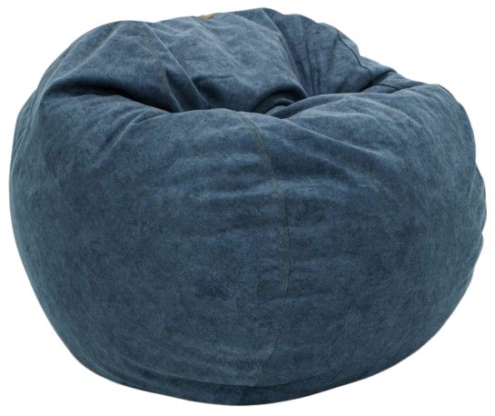 CordaRoy's® Blue Sueded Denim King Bean Bag-0