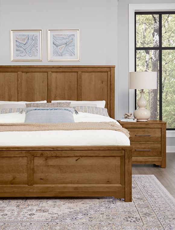 LM Co Home By Vaughan-Bassett Crafted Cherry by Ben & Erin Napier Medium Cherry King Panel Bed-1