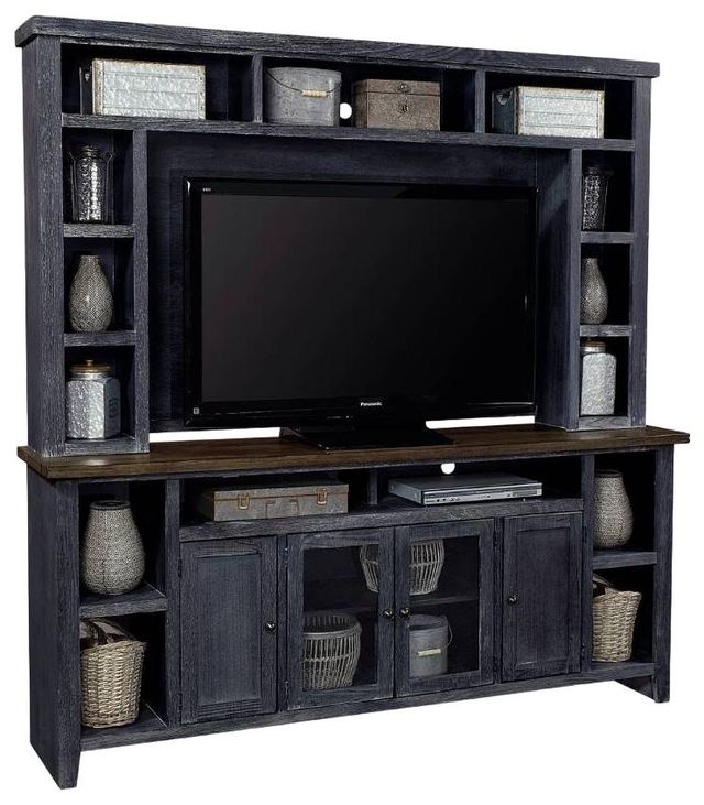 aspenhome® Eastport Drifted Black 84" Console and Hutch-3