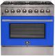 FORNO® Galiano 36" Stainless Steel Pro Style Dual Fuel Range with Blue Door-0