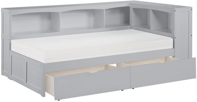 Homelegance® Orion Gray Youth Twin Storage Bookcase Corner Bed-3