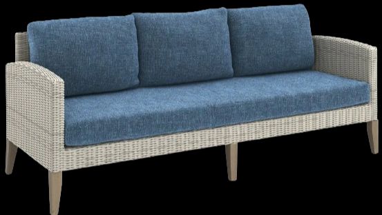 New Classic® Home Furnishings Carezza 5-Piece Dark Blue/Gray Fabric/Wicker Outdoor Conversation Set-2