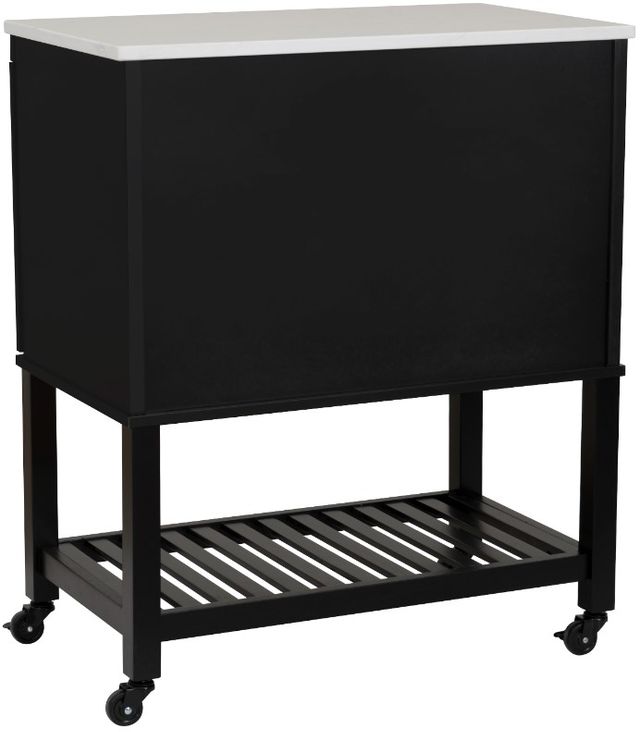 Linon Poppy Black/White Kitchen Cart-4
