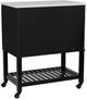 Linon Poppy Black/White Kitchen Cart-4