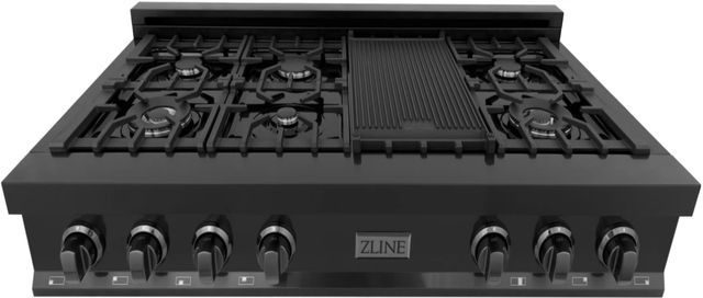 ZLINE Professional 48" Black Stainless Steel Gas Rangetop-0