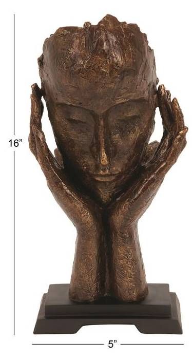 Deco Marche Brown Mask Thinker Sculpture-3
