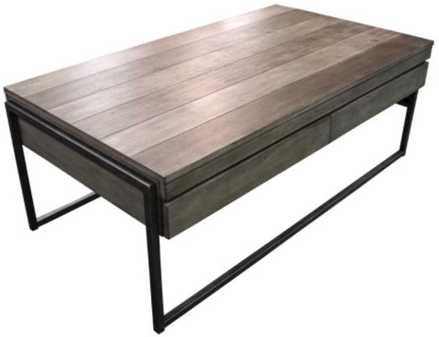 American Wholesale Furniture Noah Gray Cocktail Table with Black Base-0