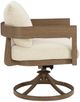 Signature Design by Ashley® Serene Bay 2-Piece Dark Brown/White Aluminum/Nuvella Outdoor Swivel Dining Chair with Cushion-4