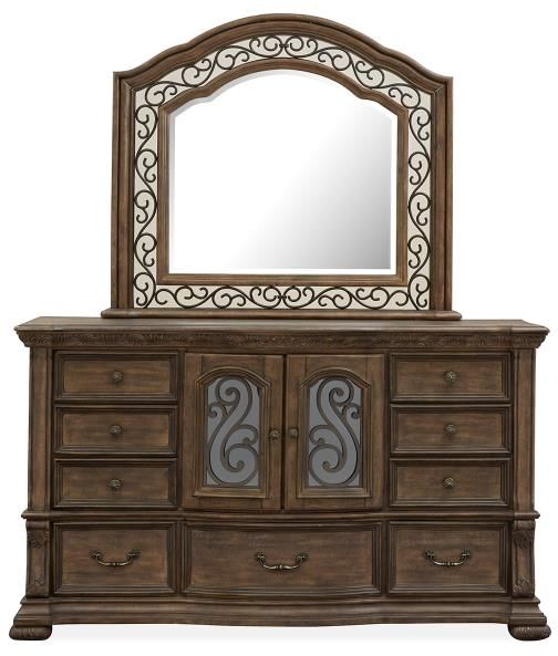 Magnussen Home® Durango Willadeene Brown Shaped Mirror-1