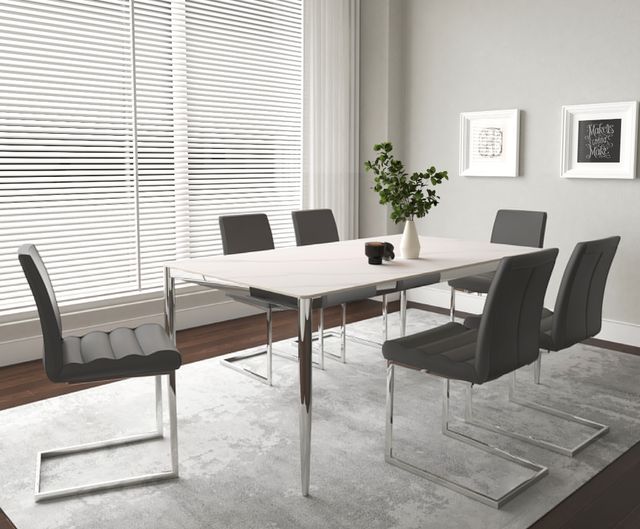 Cramco Atom Sintered Stone Top 70" Dining Table with Chrome Base-2