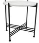 A & B Home Argus White Marble Table with Black Metal Base -2