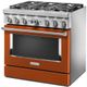 KitchenAid® 36" Scorched Orange Commercial-Style Freestanding Dual Fuel Range-4
