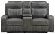 Coaster® Raelynn Gray Manual Reclining Loveseat with Console-2