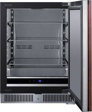 front view of the opened Summit® 3.1 Cu. Ft. Panel Ready Compact Refrigerator
