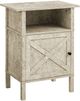 Monarch Specialties Inc. Cream Stone/Black Metal Accent Table -0