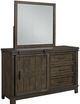 Liberty Furniture Thornwood Hills Rock Beaten Gray Barn Door Youth Dresser and Mirror-1