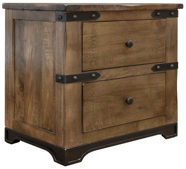 International Furniture Direct Parota Brown Nightstand-0