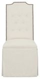 Fairfield® Customizable Entree Dining Empire Tall Tufted Back Skirted Dining Chair with Tobacco Legs-1
