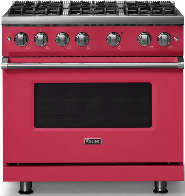 Viking® 5 Series 36" Valentine Pro Style Gas (NG) Range with Polished Chrome Trim-0