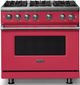 Viking® 5 Series 36" Valentine Pro Style Gas (NG) Range with Polished Chrome Trim-0