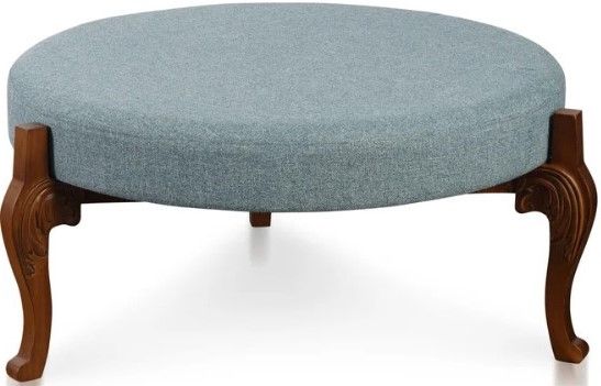 Stylecraft Dann Foley Lifestyle Light Blue Round Ottoman-0