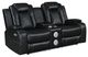 New Classic® Home Furnishings Orion Black Power Reclining Loveseat with Footrest and Headrest-0