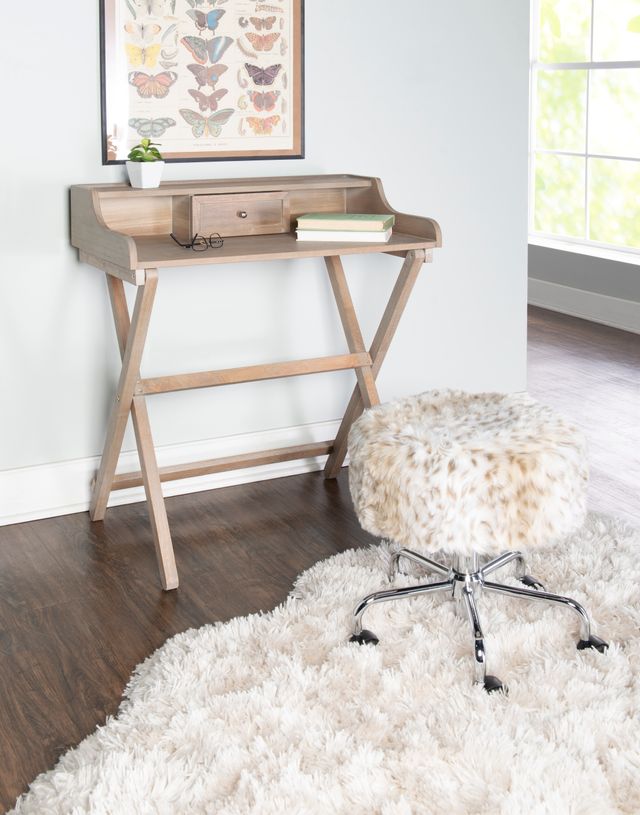 Linon Dakota Gray Wash Folding Desk-1