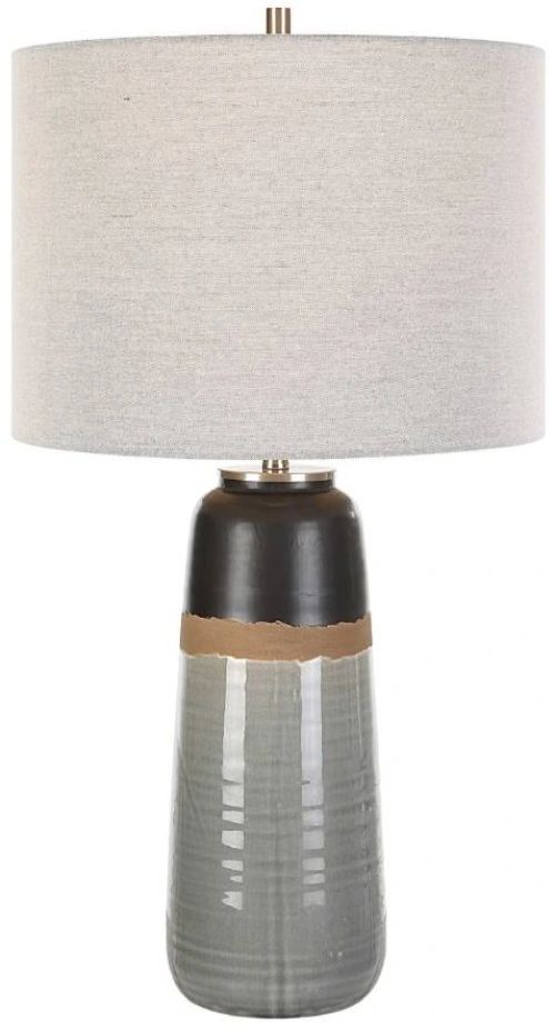 Uttermost® Coen Aged Black Glaze/Gray Table Lamp-0