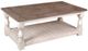 Horizon Home® Bay View Brown Top Cocktail Table with White Base -0