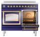 Ilve® Nostalgie II Noblesse 40'' Midnight Blue Pro Style Induction Range with Brass Trim-4