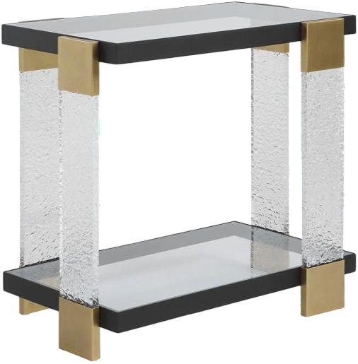 Uttermost® Bendena Glass Top Side Table with Brass Base-0