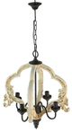 A & B Home Swithun Matte Black/Weathered Whitewash 4-Light Chandelier-1